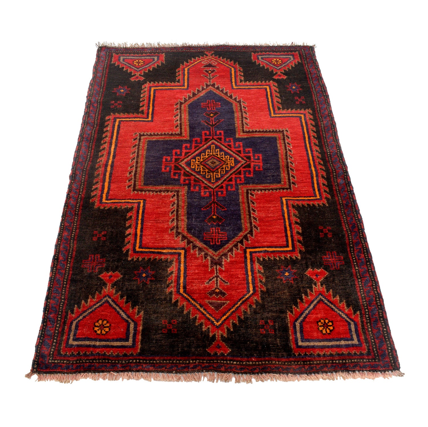 Baluchi Rug Handmade Multi Geometric 3x5 ft
