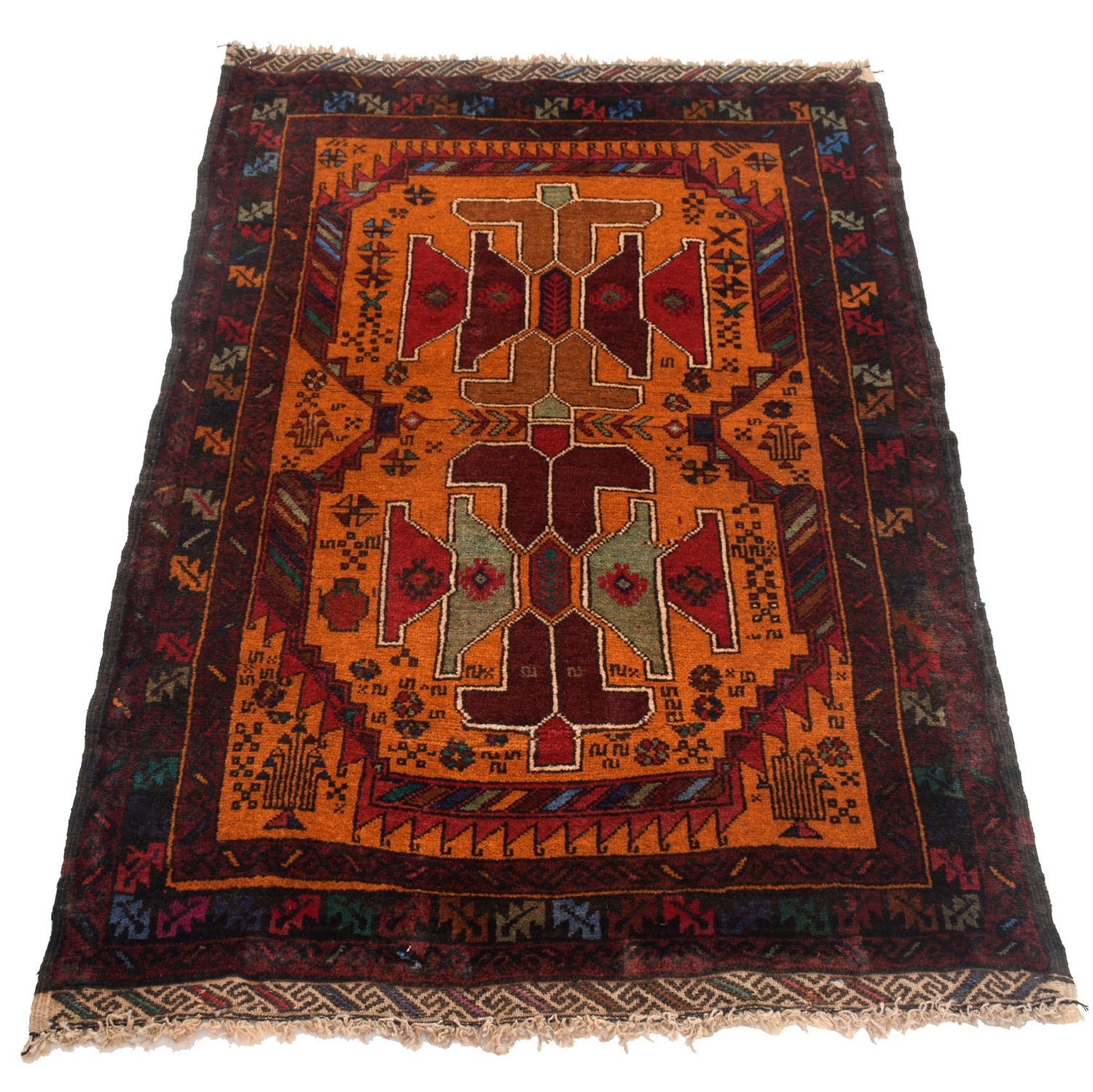Baluchi Rug Handmade Multi Geometric 3x5 ft