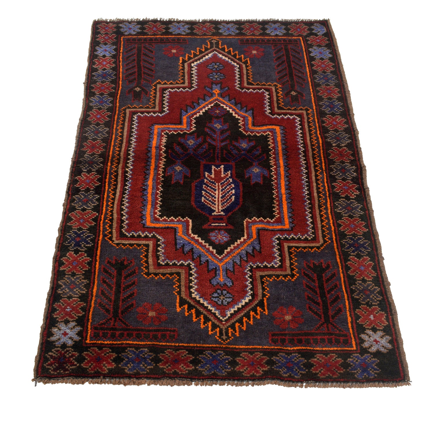 Baluchi Rug Handmade Multi Geometric 3x5 ft