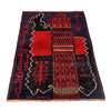 Baluchi Rug Handmade Dark Blue Floral 2x4 ft