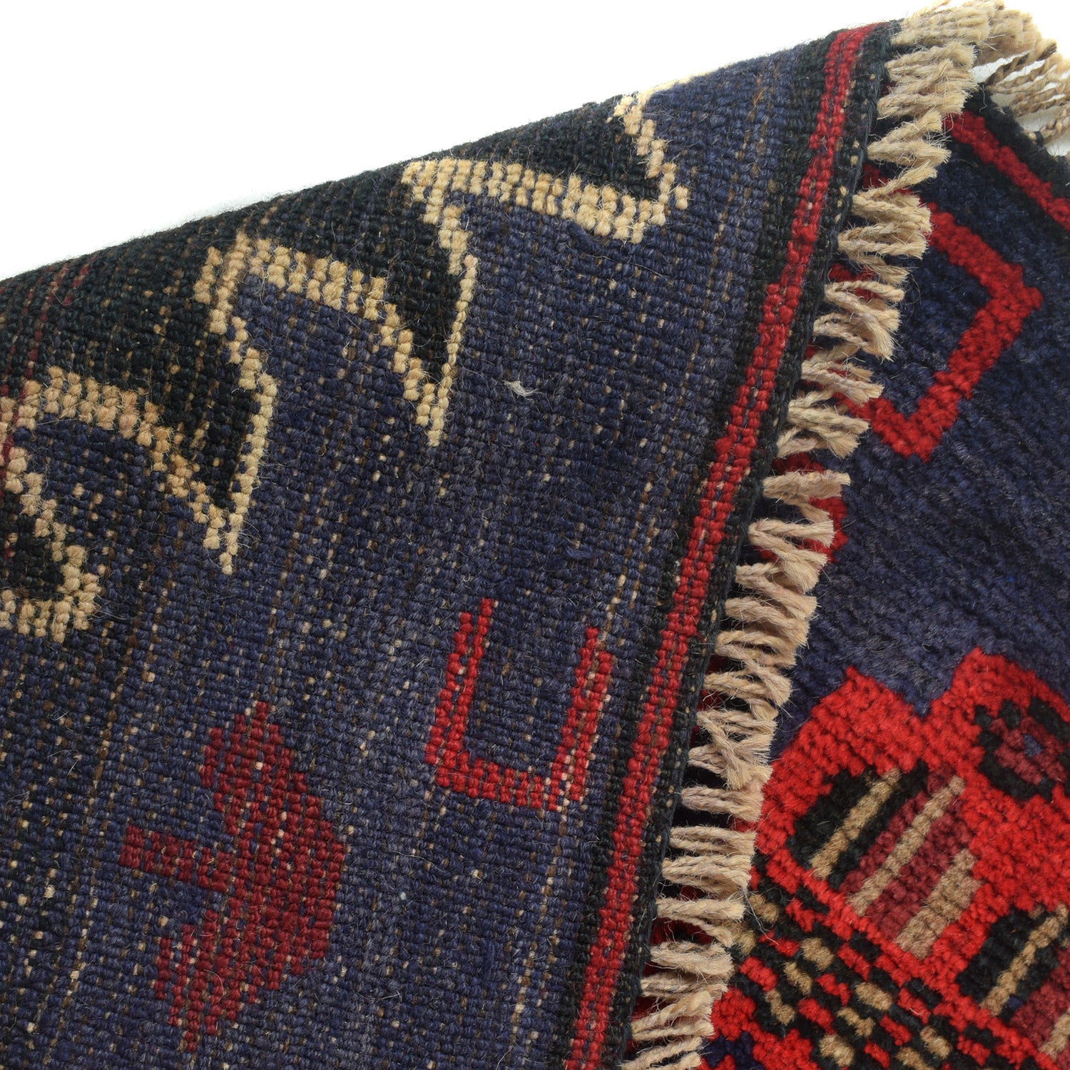 Baluchi Rug Handmade Dark Blue Floral 2x4 ft