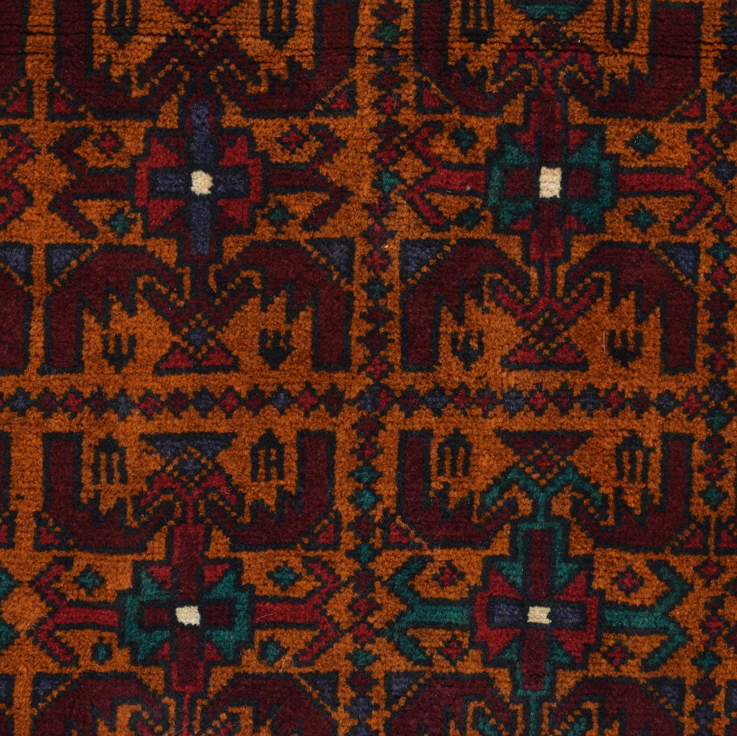 Baluchi Rug Handmade Orange Geometric 4x6 ft