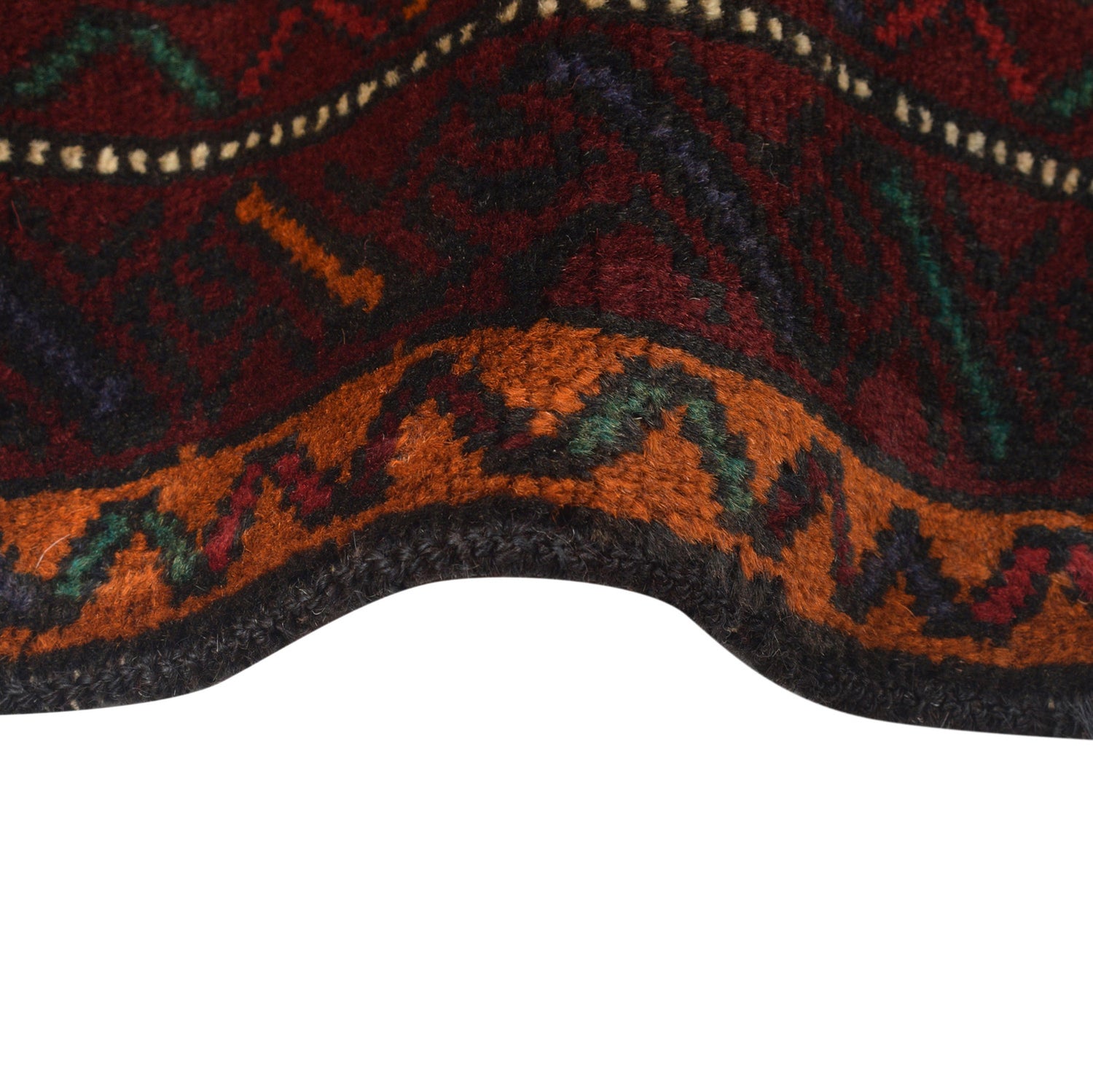 Baluchi Rug Handmade Orange Geometric 4x6 ft