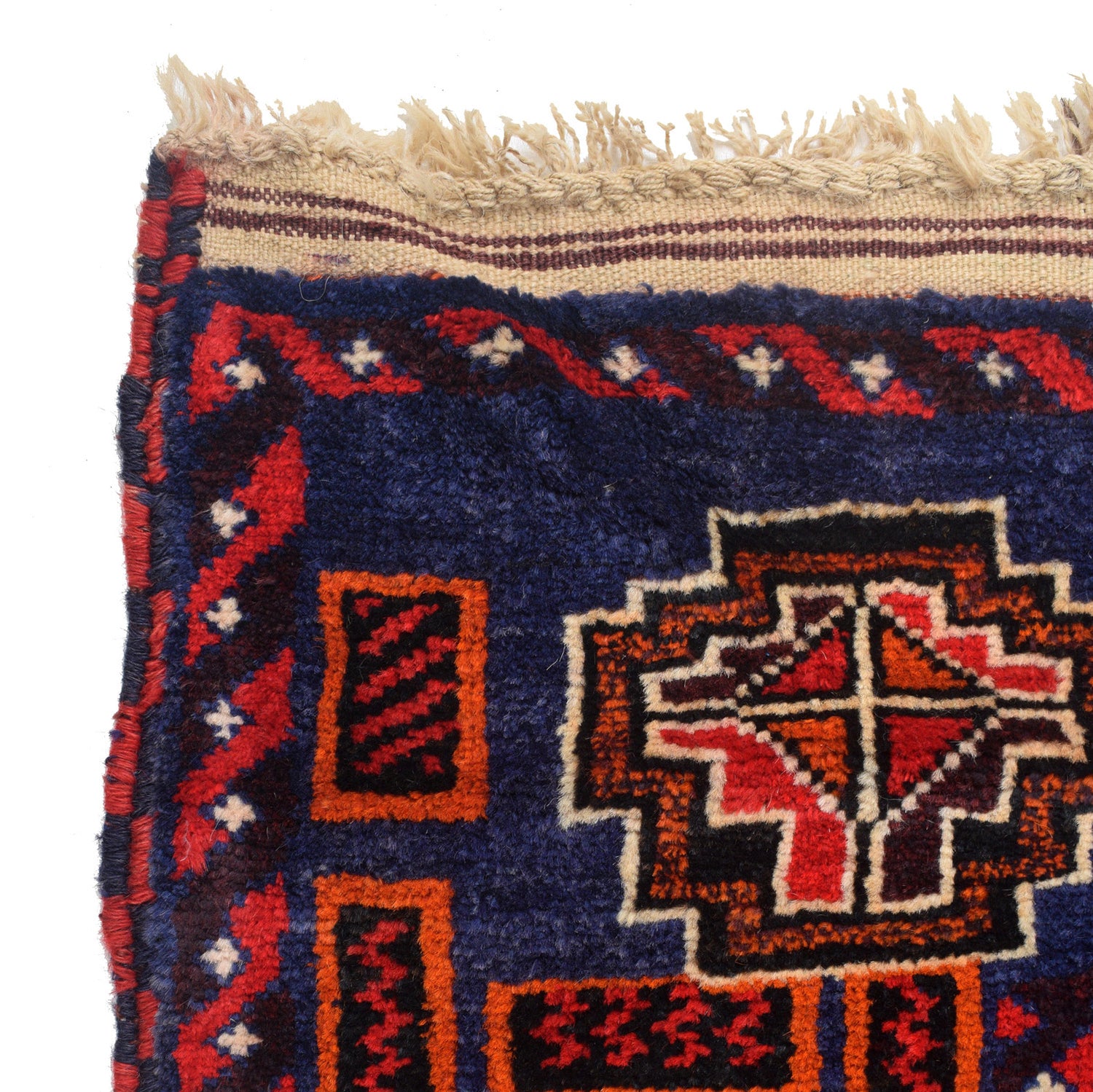 Baluchi Rug Handmade Multi Geometric 4x7 ft