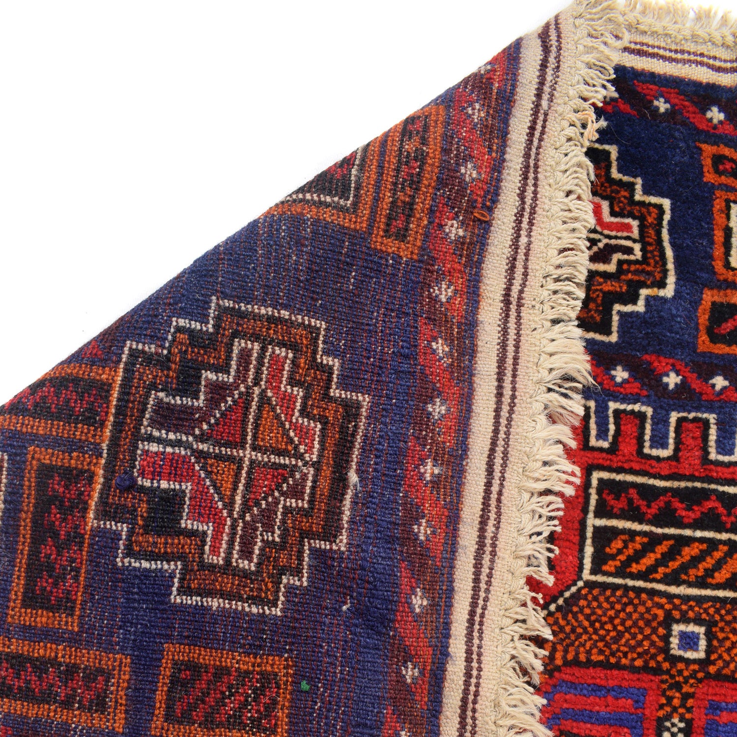 Baluchi Rug Handmade Multi Geometric 4x7 ft