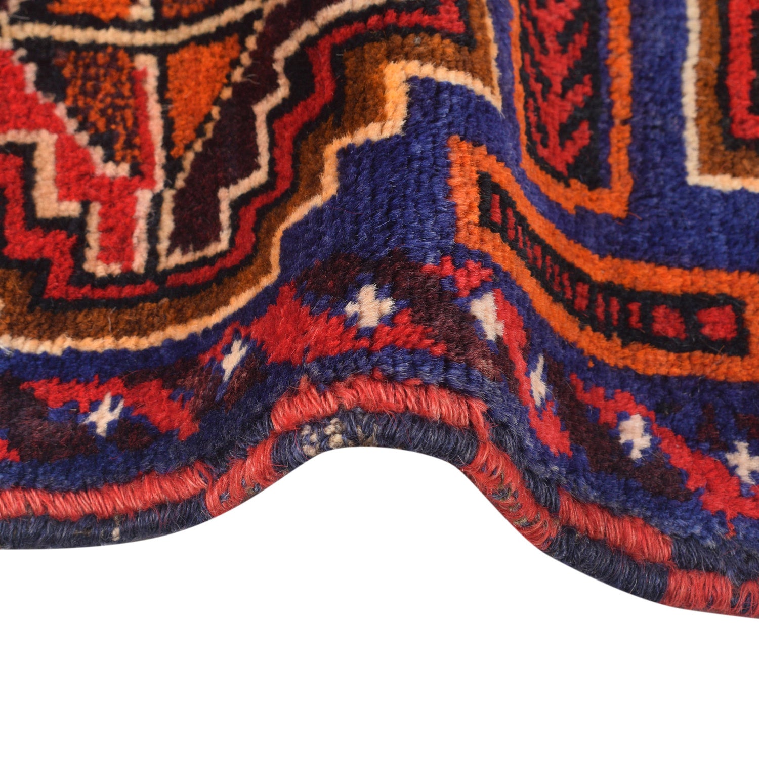 Baluchi Rug Handmade Multi Geometric 4x7 ft
