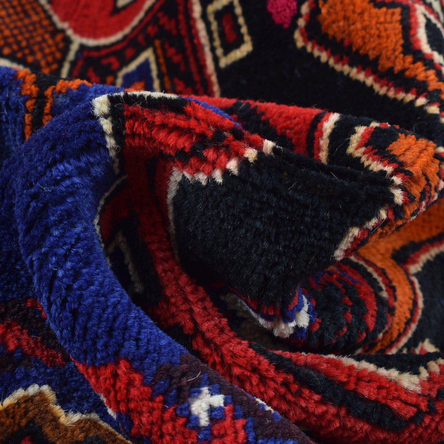 Baluchi Rug Handmade Multi Geometric 4x7 ft