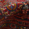 Kashan Area Rug Handmade Deep Red Medallion 10x13 ft