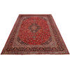 Kashan Area Rug Handmade Deep Red Medallion 10x13 ft