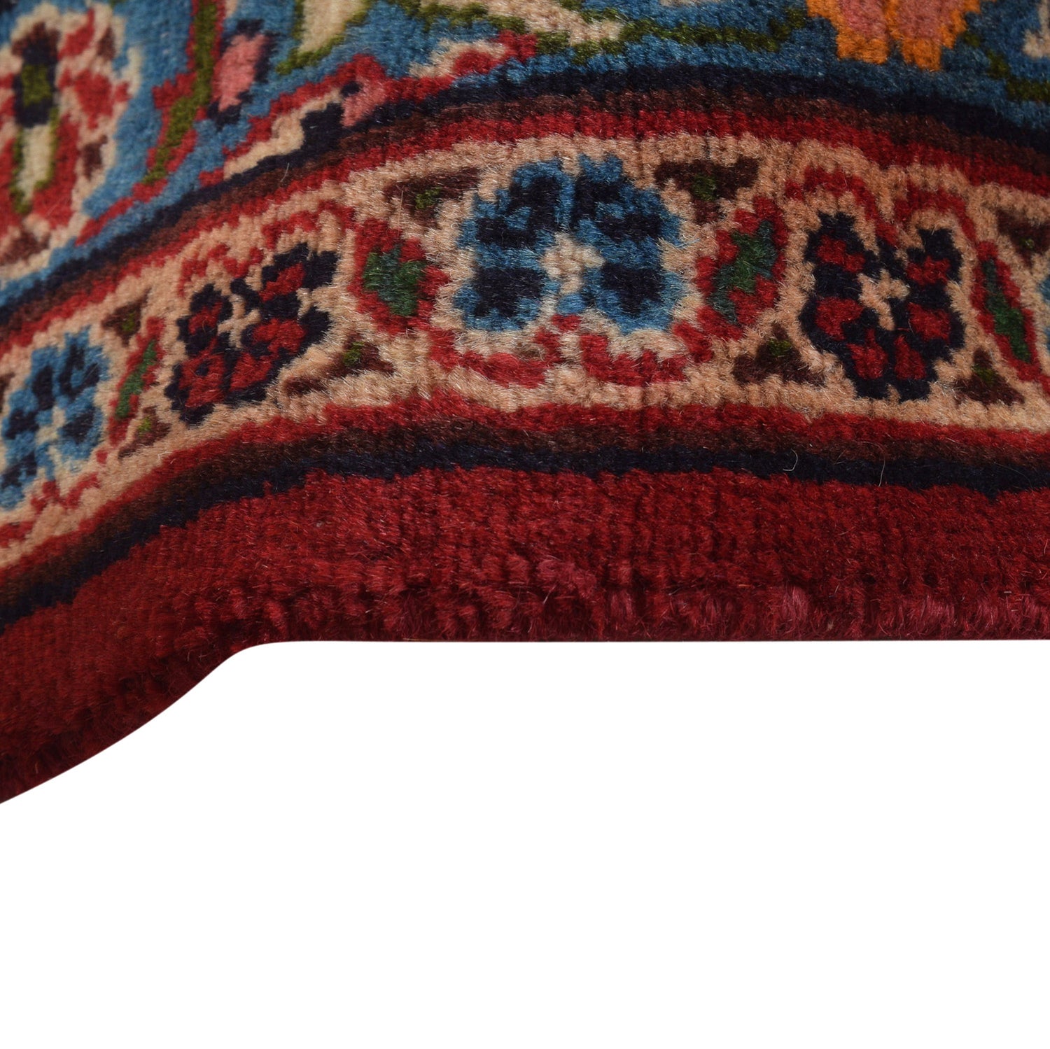 Kashan Area Rug Handmade Deep Red Medallion 10x13 ft
