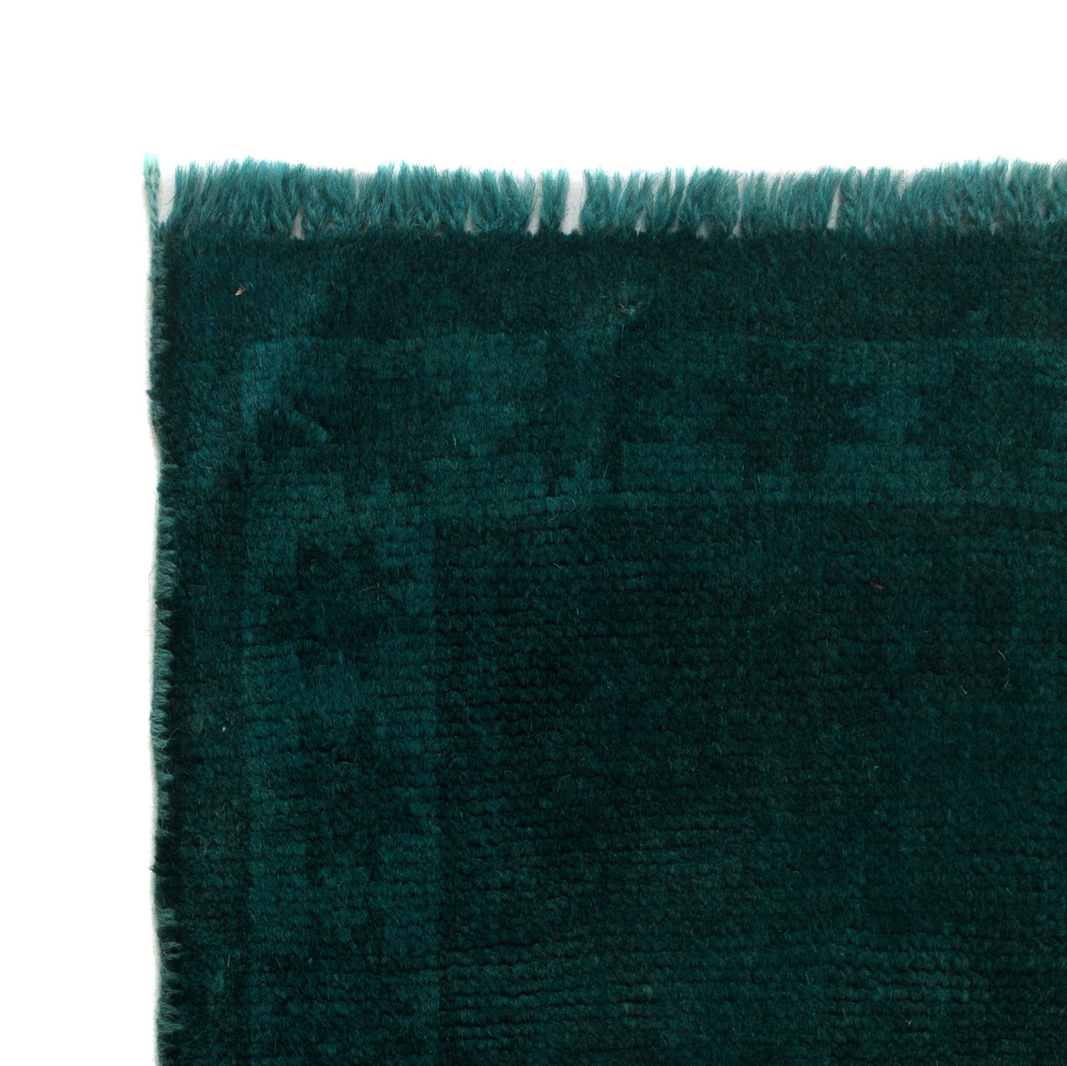 Overdyed Area Rug Handmade Blue Geometric 2x4 ft