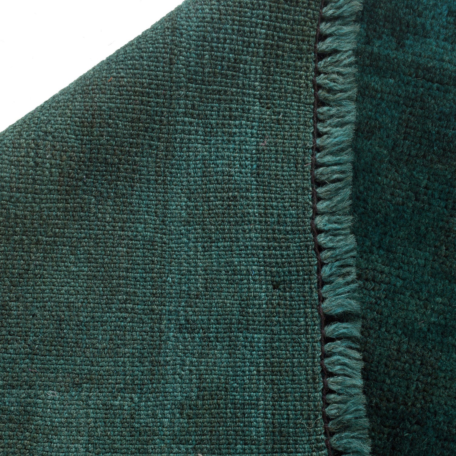 Overdyed Area Rug Handmade Blue Geometric 2x4 ft