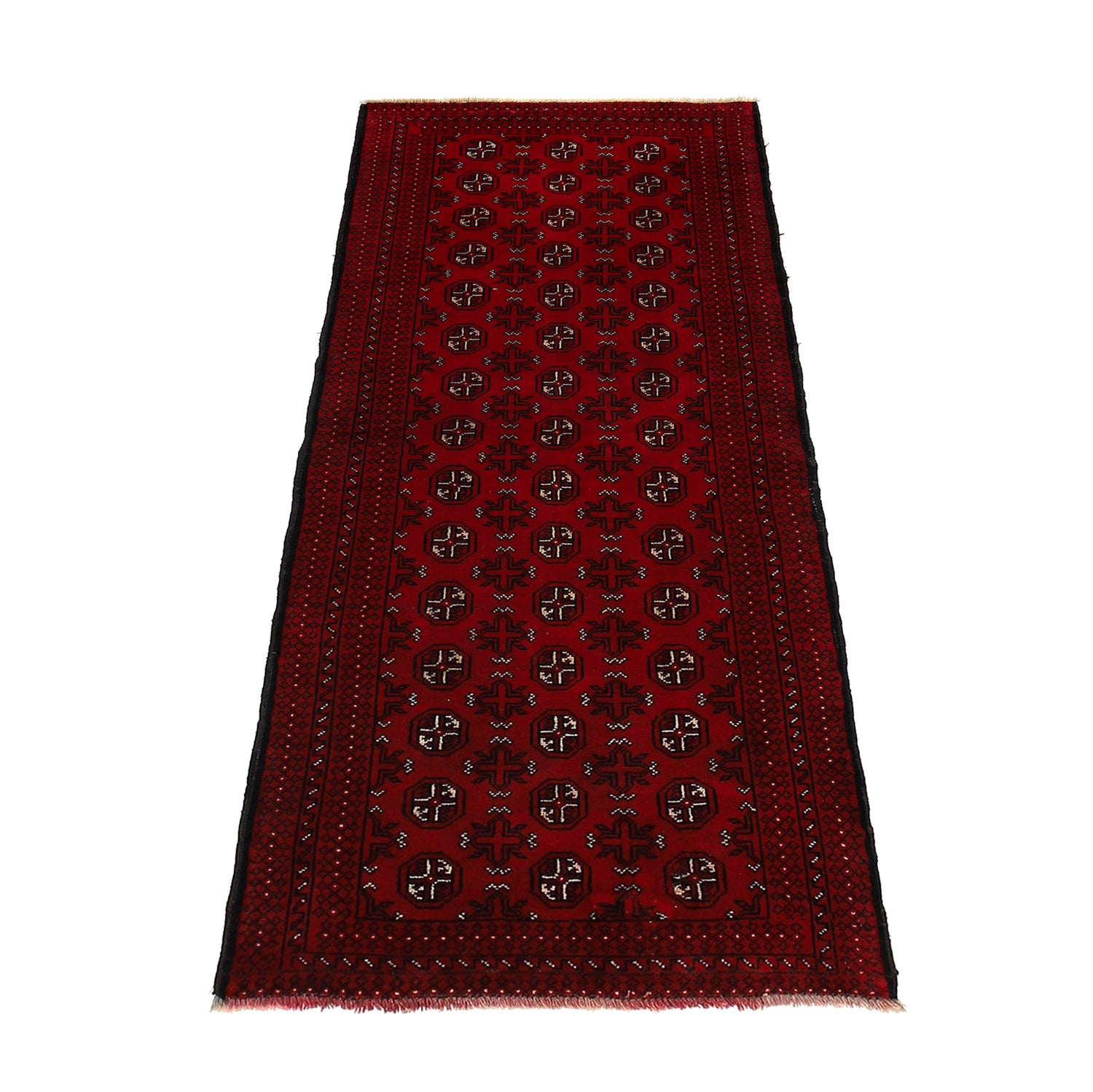 Bokhara Rug Handmade Vibrant Red Medallion 6' Runner