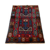 Baluchi Rug Handmade Multi Geometric 2x4 ft
