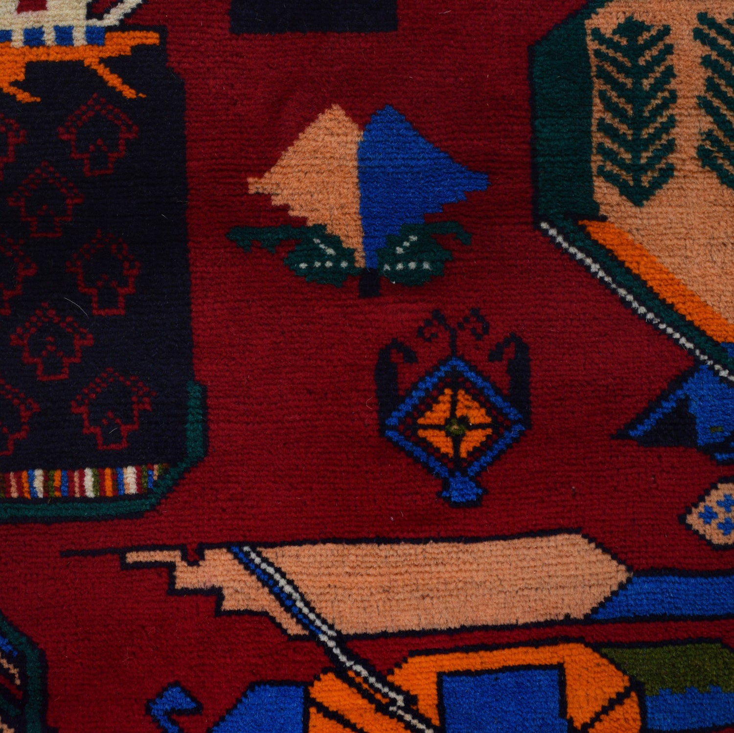 Baluchi Rug Handmade Red Geometric 3x5 ft