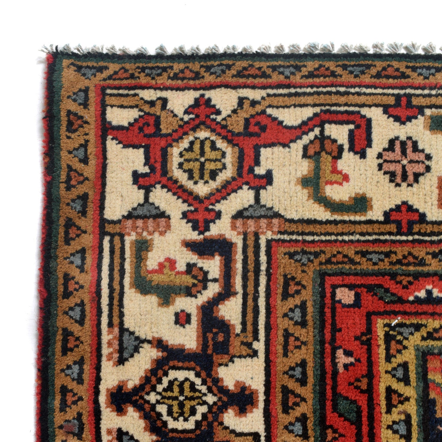 Qashqai Area Rug Handmade Deep Red Medallion 8x10 ft