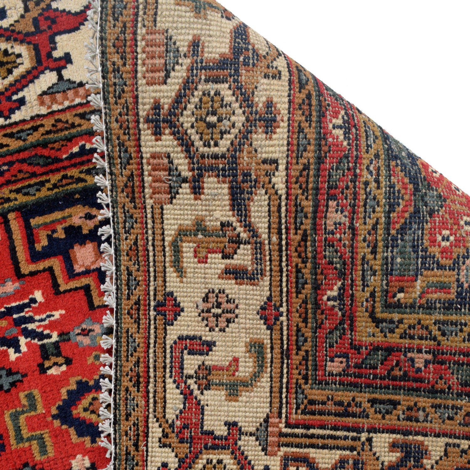 Qashqai Area Rug Handmade Deep Red Medallion 8x10 ft