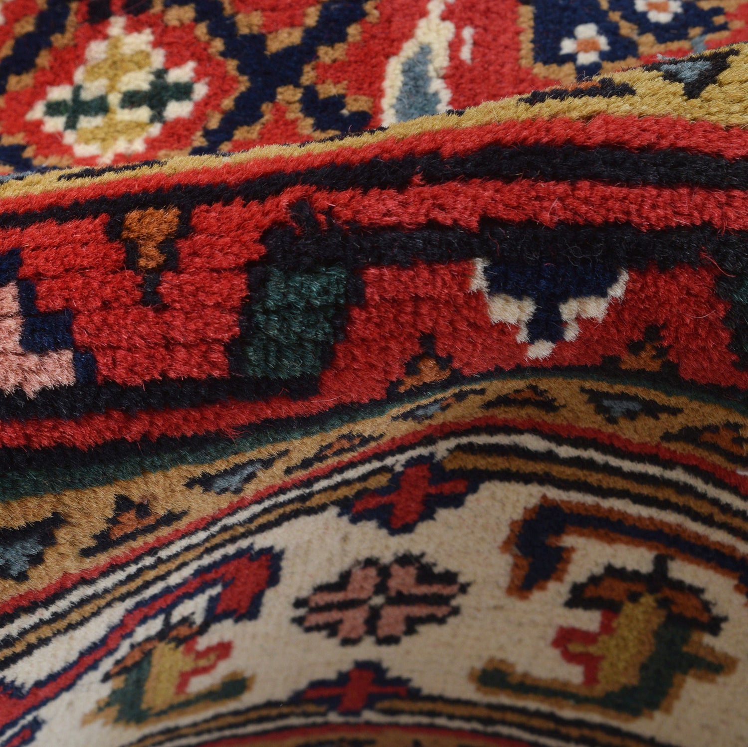 Qashqai Area Rug Handmade Deep Red Medallion 8x10 ft