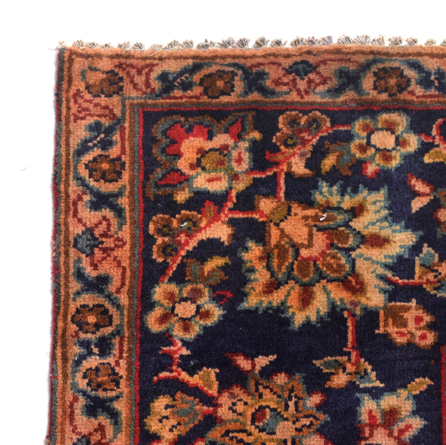 Isfahan Area Rug Handmade Deep Red Medallion 8x10 ft