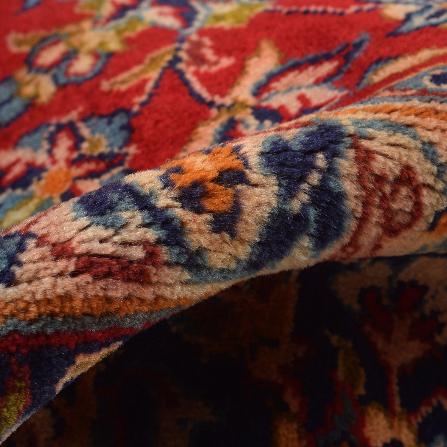 Isfahan Area Rug Handmade Deep Red Medallion 8x10 ft