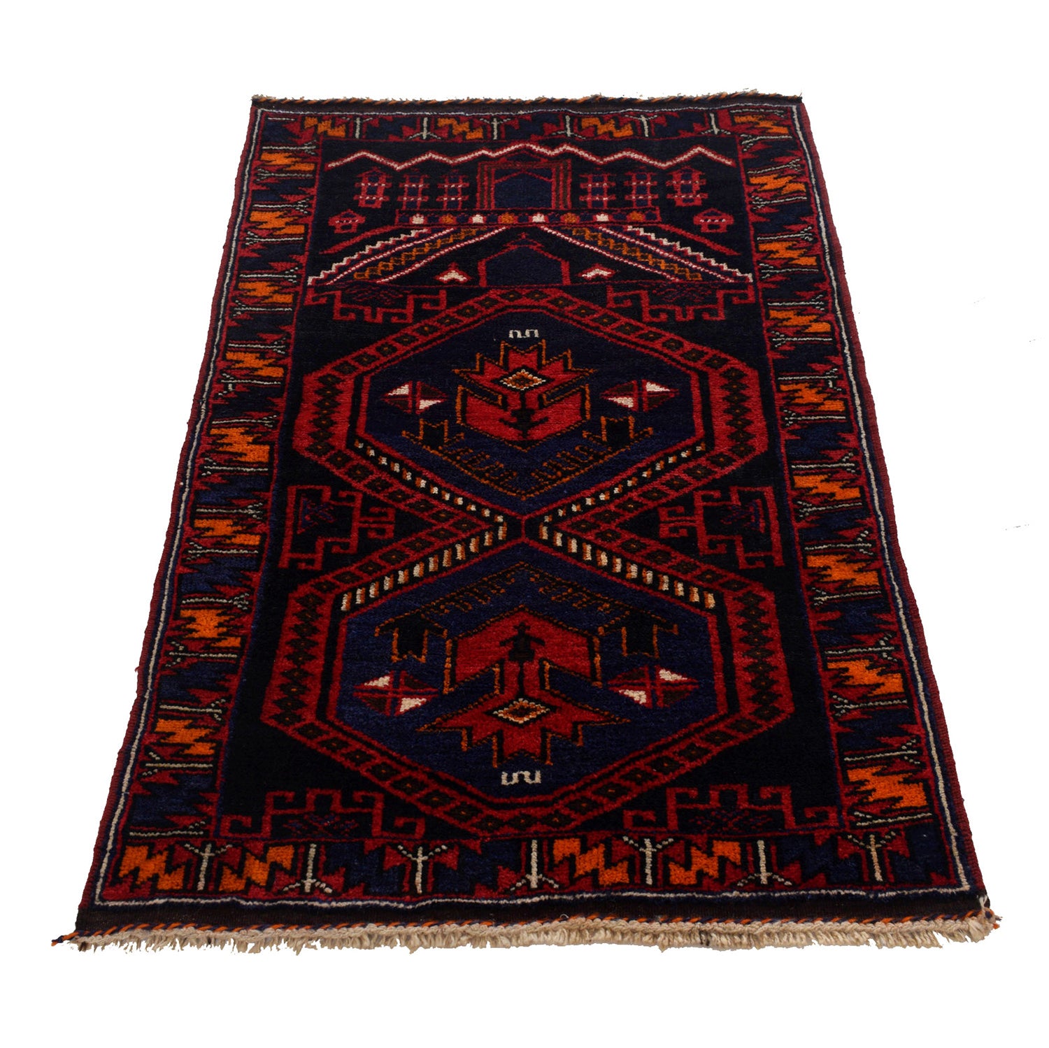 Baluchi Rug Handmade Multi Prayer Design 3x5 ft