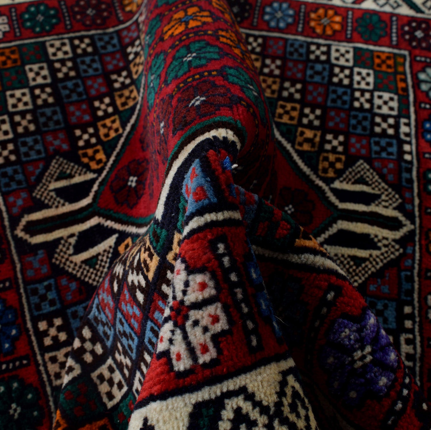 Baluchi Rug Handmade Multi Geometric 3x5 ft