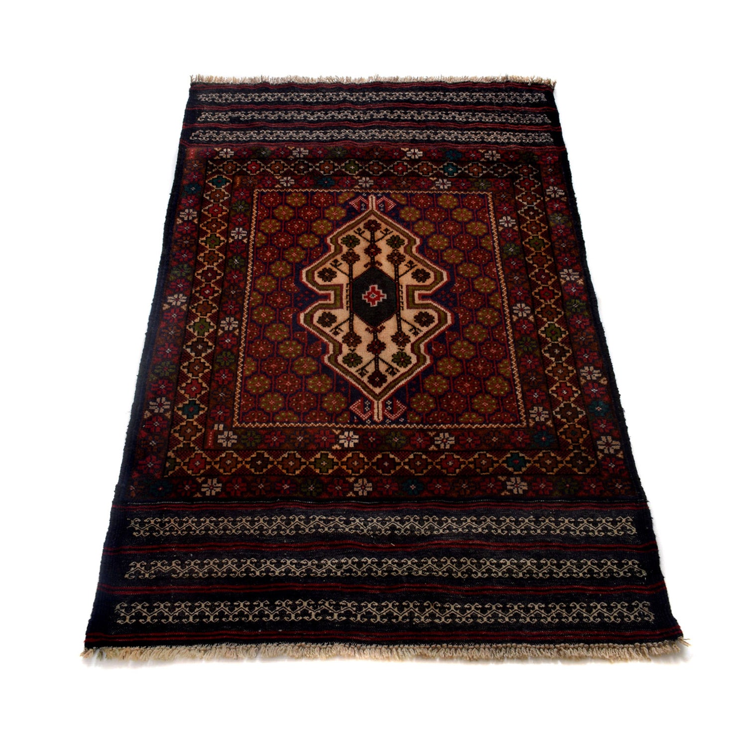 Baluchi Rug Handmade Multi Geometric 3x5 ft