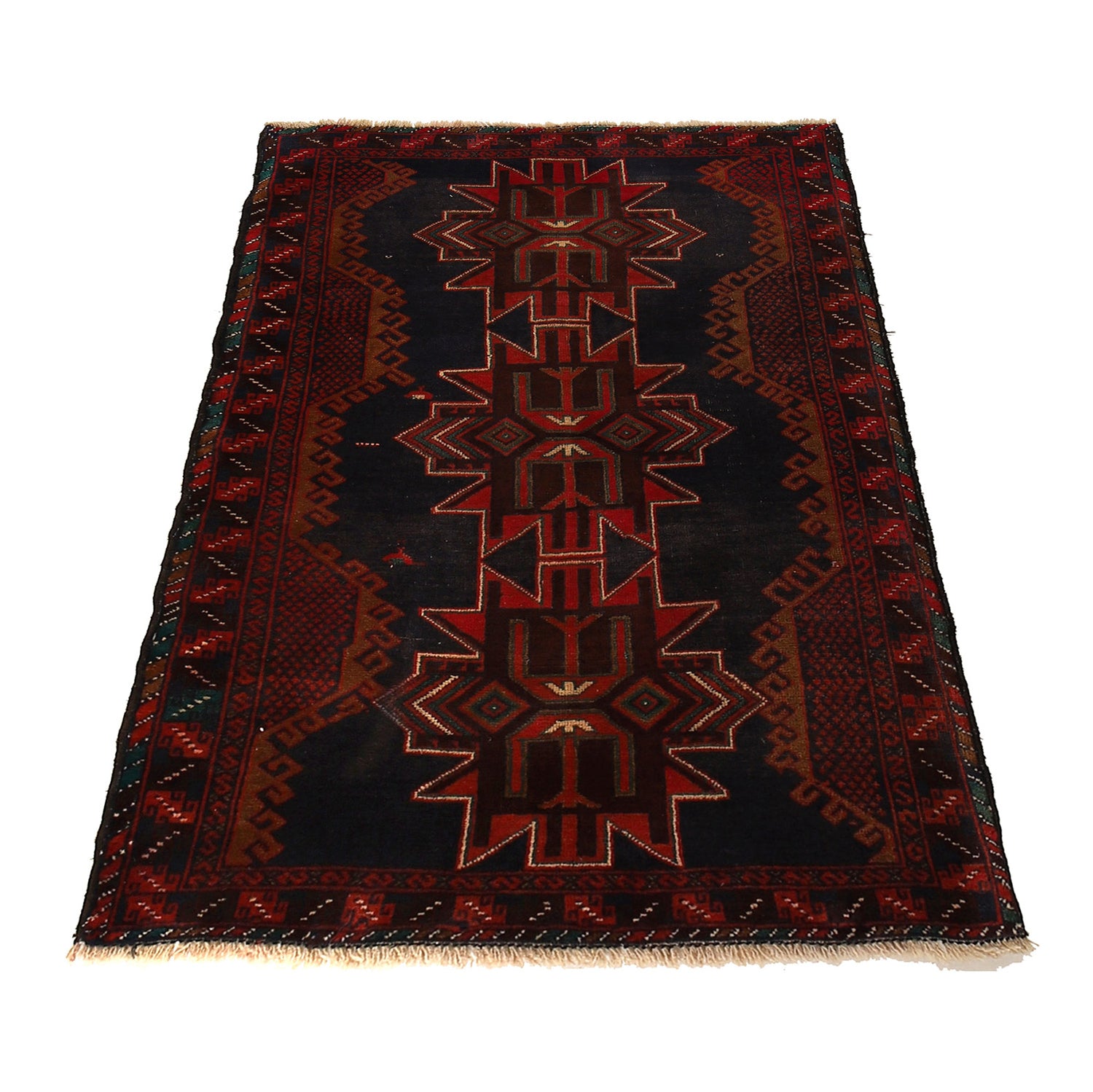 Baluchi Rug Handmade Multi Geometric 3x5 ft