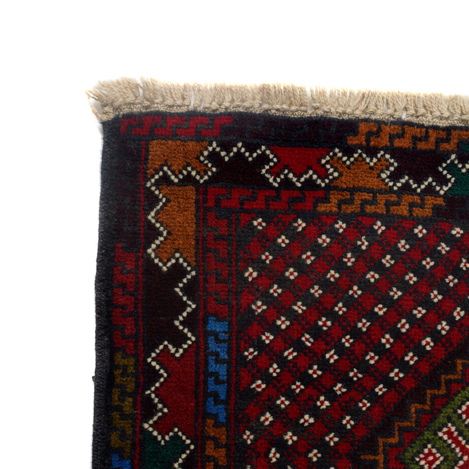 Baluchi Rug Handmade Multi Geometric 2x4 ft