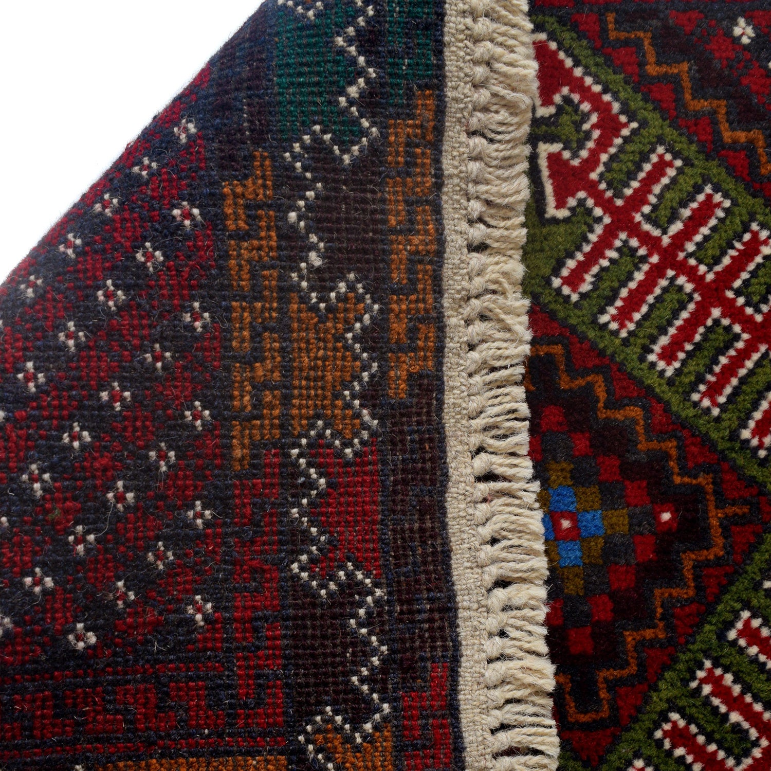 Baluchi Rug Handmade Multi Geometric 2x4 ft