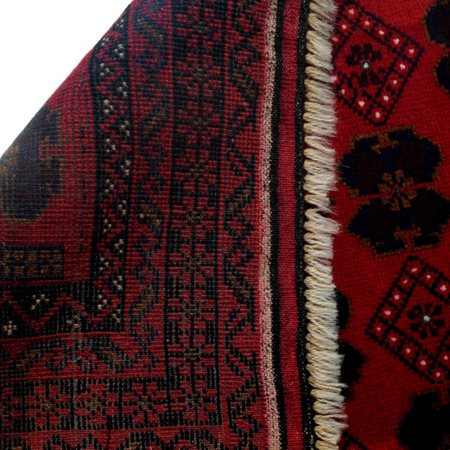 Baluchi Rug Handmade Red Geometric 3x5 ft