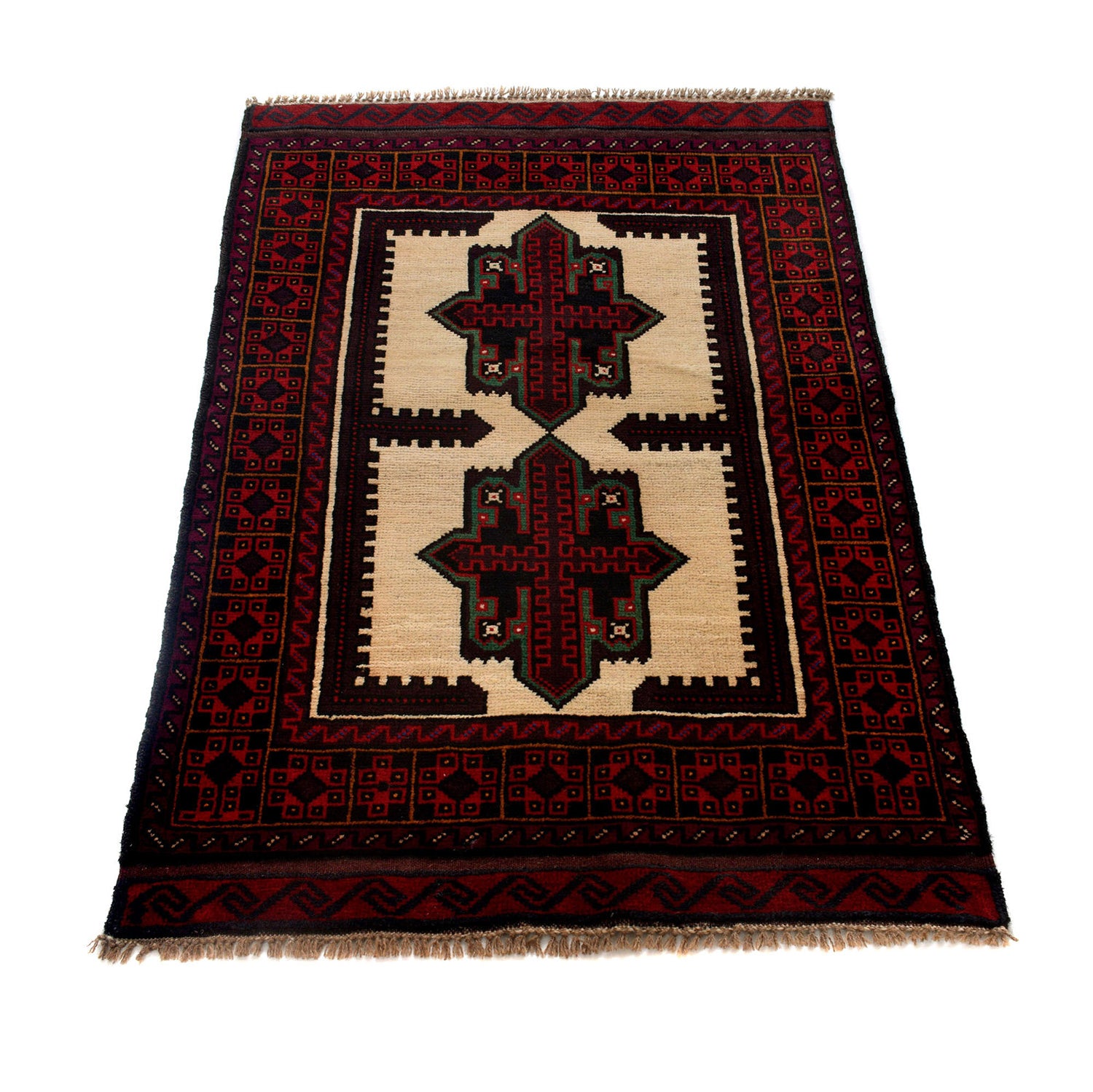 Baluchi Rug Handmade Multi Floral 2x4 ft