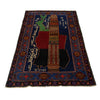 Baluchi Rug Handmade Multi Geometric 4x6 ft