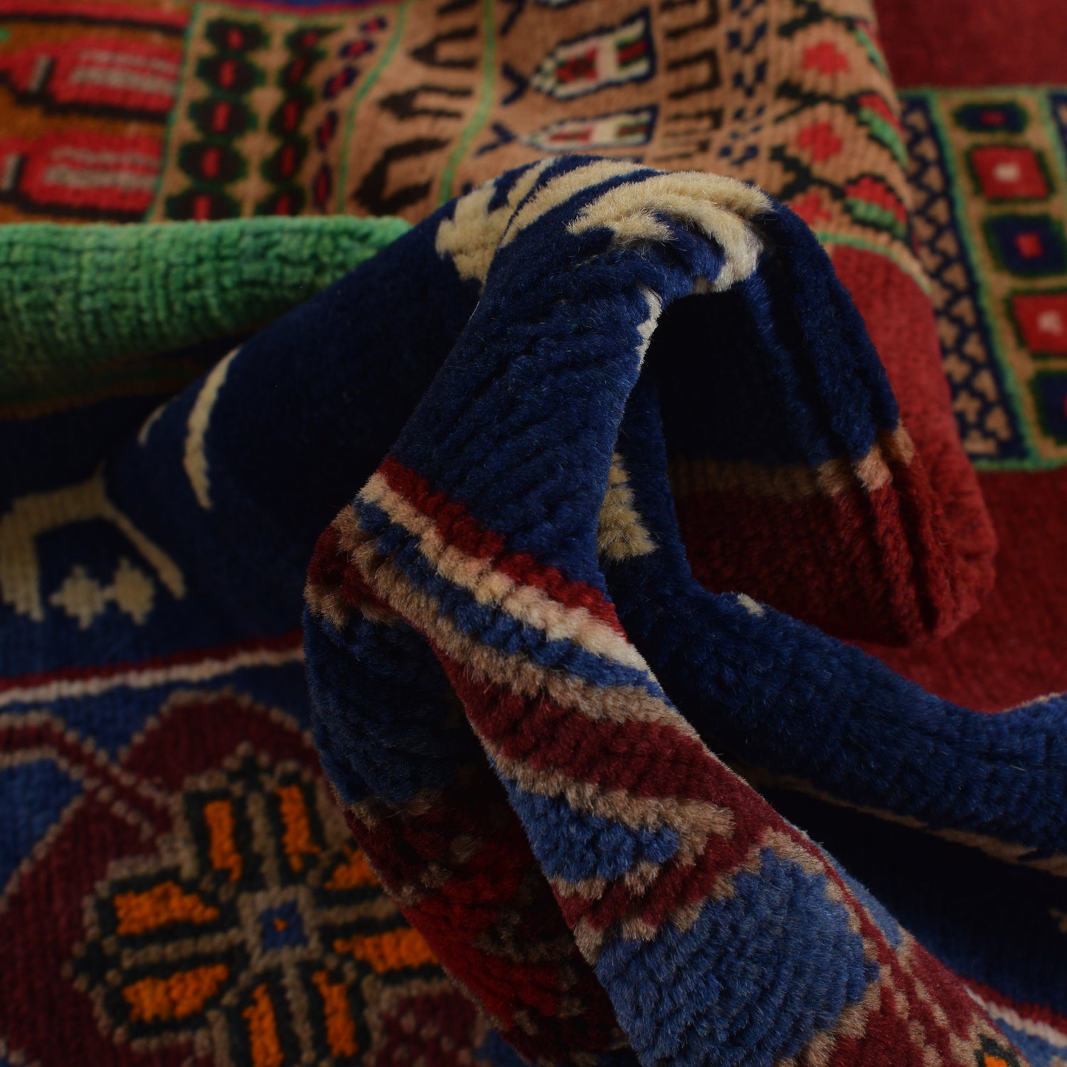 Baluchi Rug Handmade Multi Geometric 4x6 ft