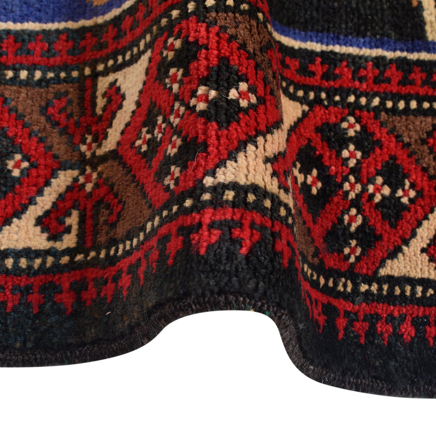 Baluchi Rug Handmade Multi Geometric 4x6 ft