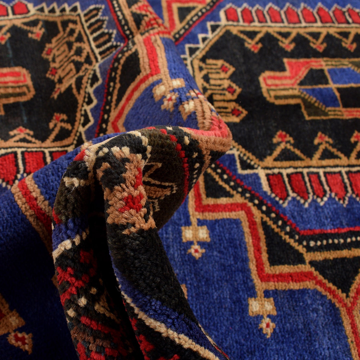 Baluchi Rug Handmade Multi Geometric 4x6 ft