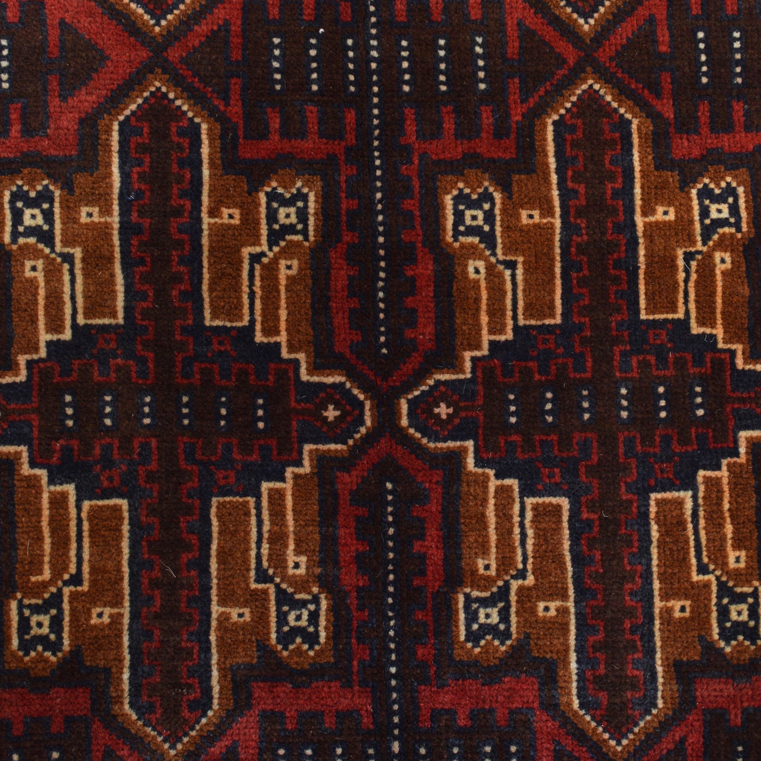 Baluchi Rug Handmade Red Geometric 4x6 ft