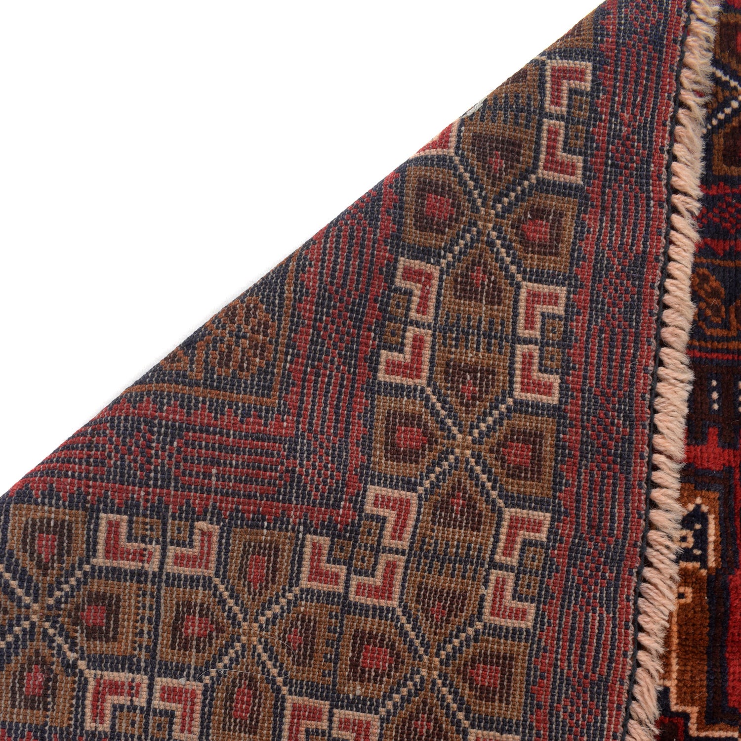 Baluchi Rug Handmade Red Geometric 4x6 ft