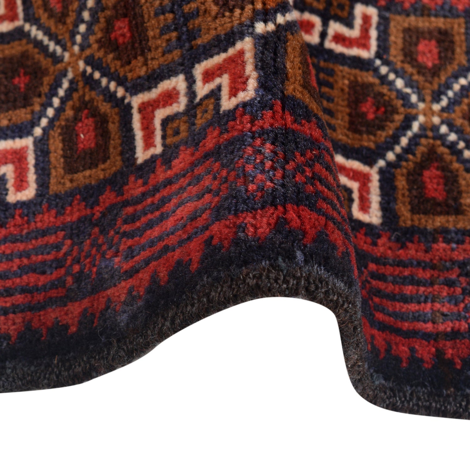 Baluchi Rug Handmade Red Geometric 4x6 ft