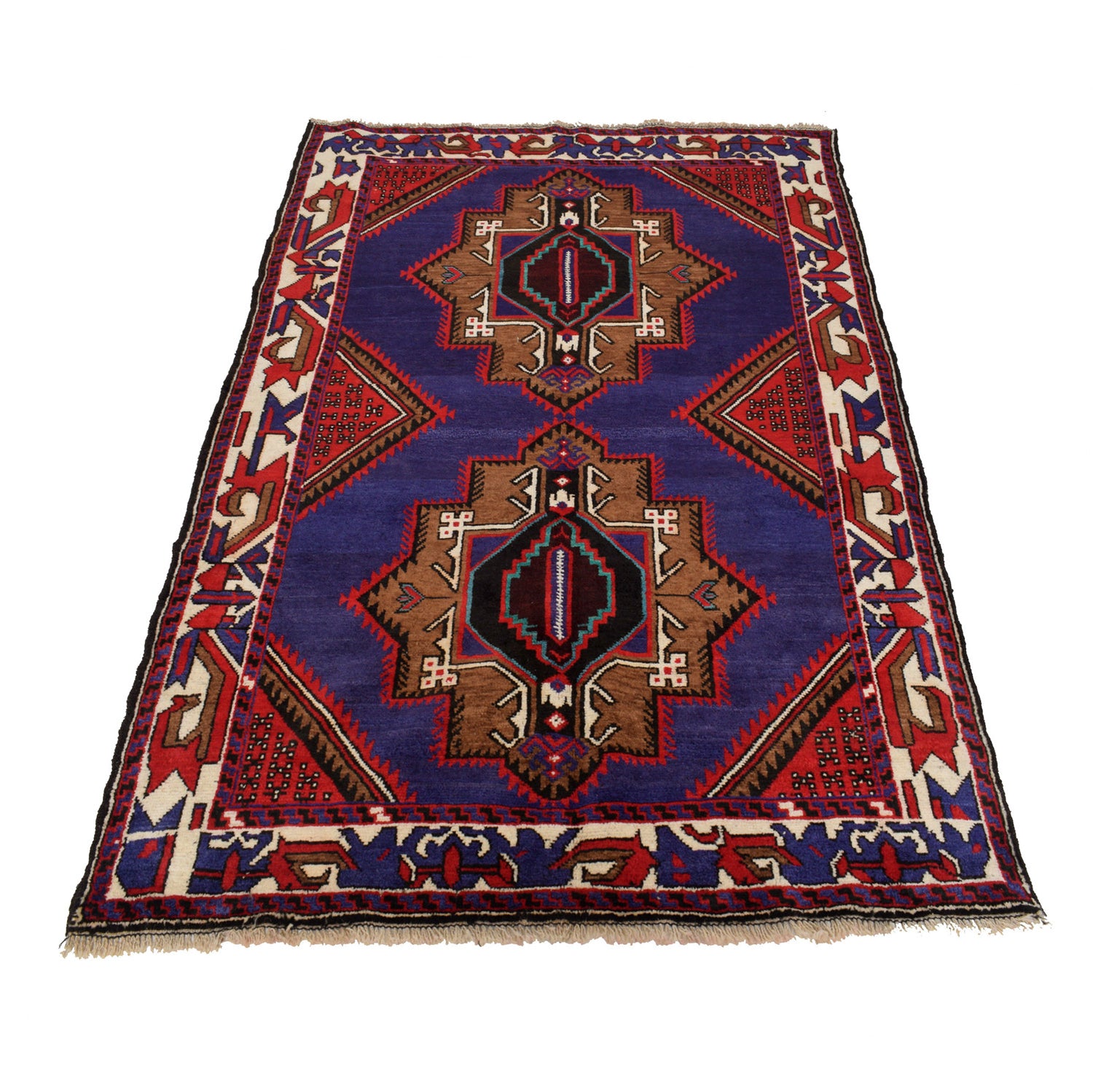 Baluchi Rug Handmade Multi Geometric 4x6 ft