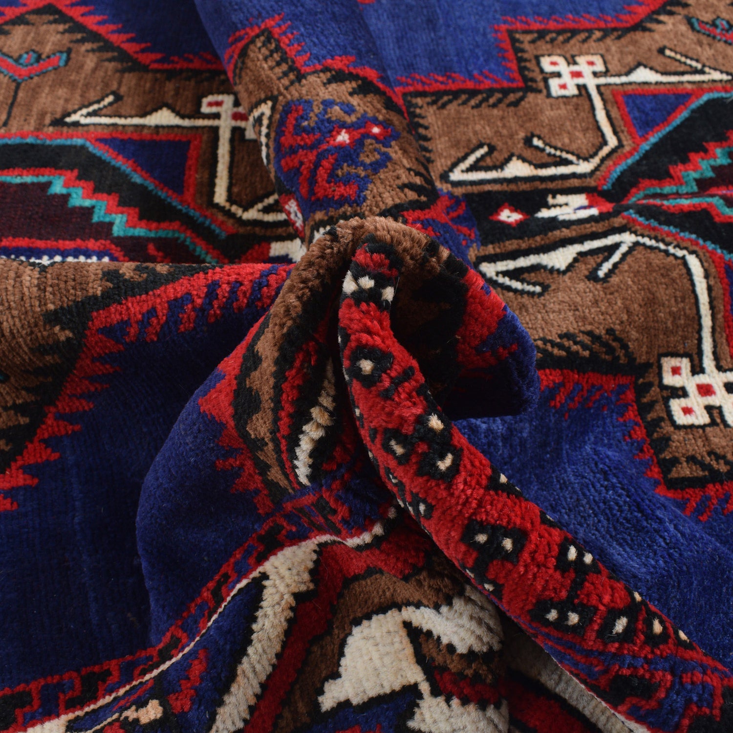 Baluchi Rug Handmade Multi Geometric 4x6 ft
