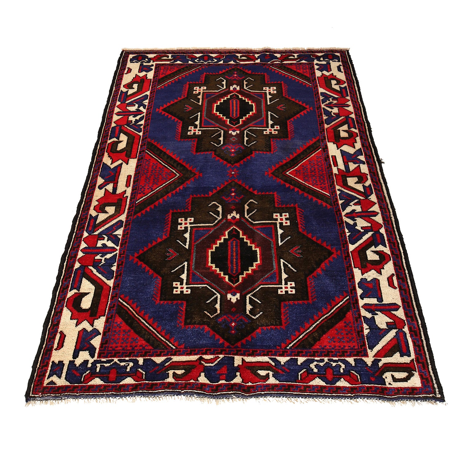 Baluchi Rug Handmade Multi Geometric 4x6 ft