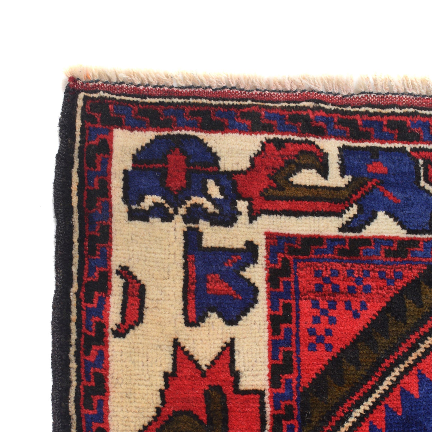 Baluchi Rug Handmade Multi Geometric 4x6 ft