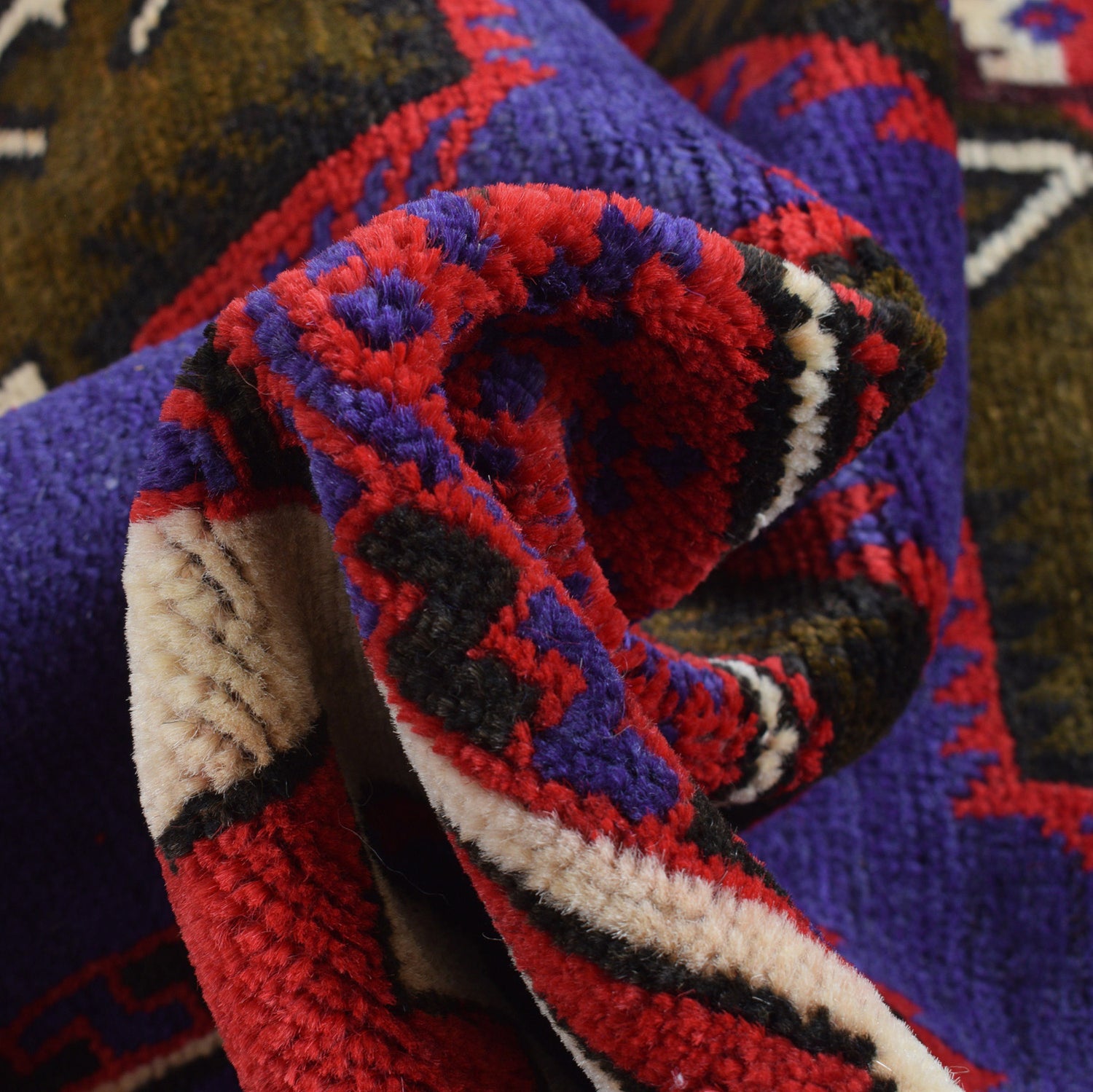 Baluchi Rug Handmade Multi Geometric 4x6 ft