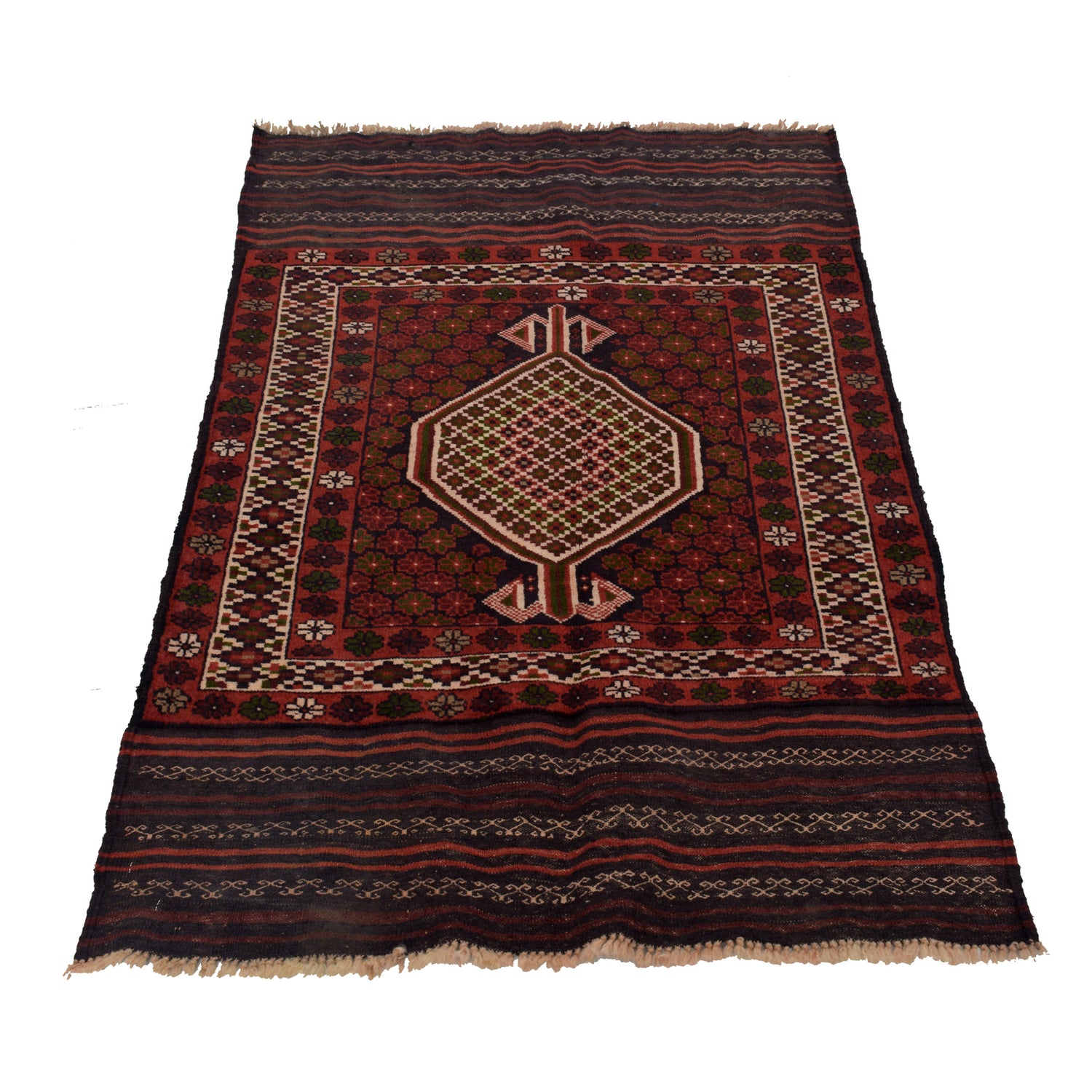 Baluchi Rug Handmade Multi Geometric 3x5 ft