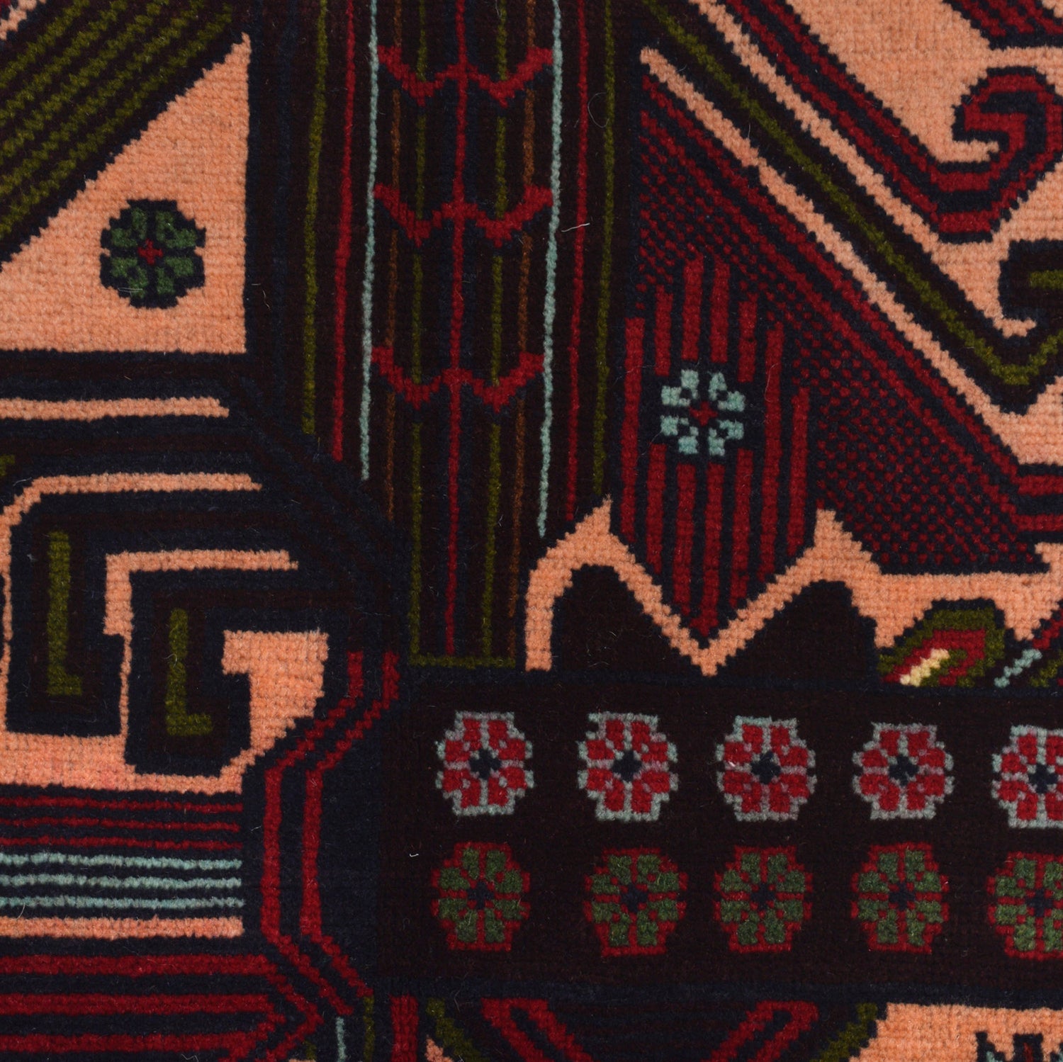 Baluchi Rug Handmade Multi Geometric 3x5 ft