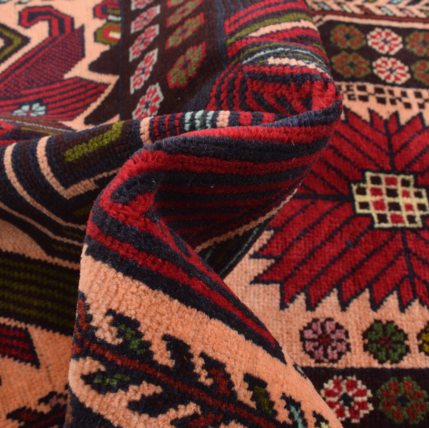 Baluchi Rug Handmade Multi Geometric 3x5 ft
