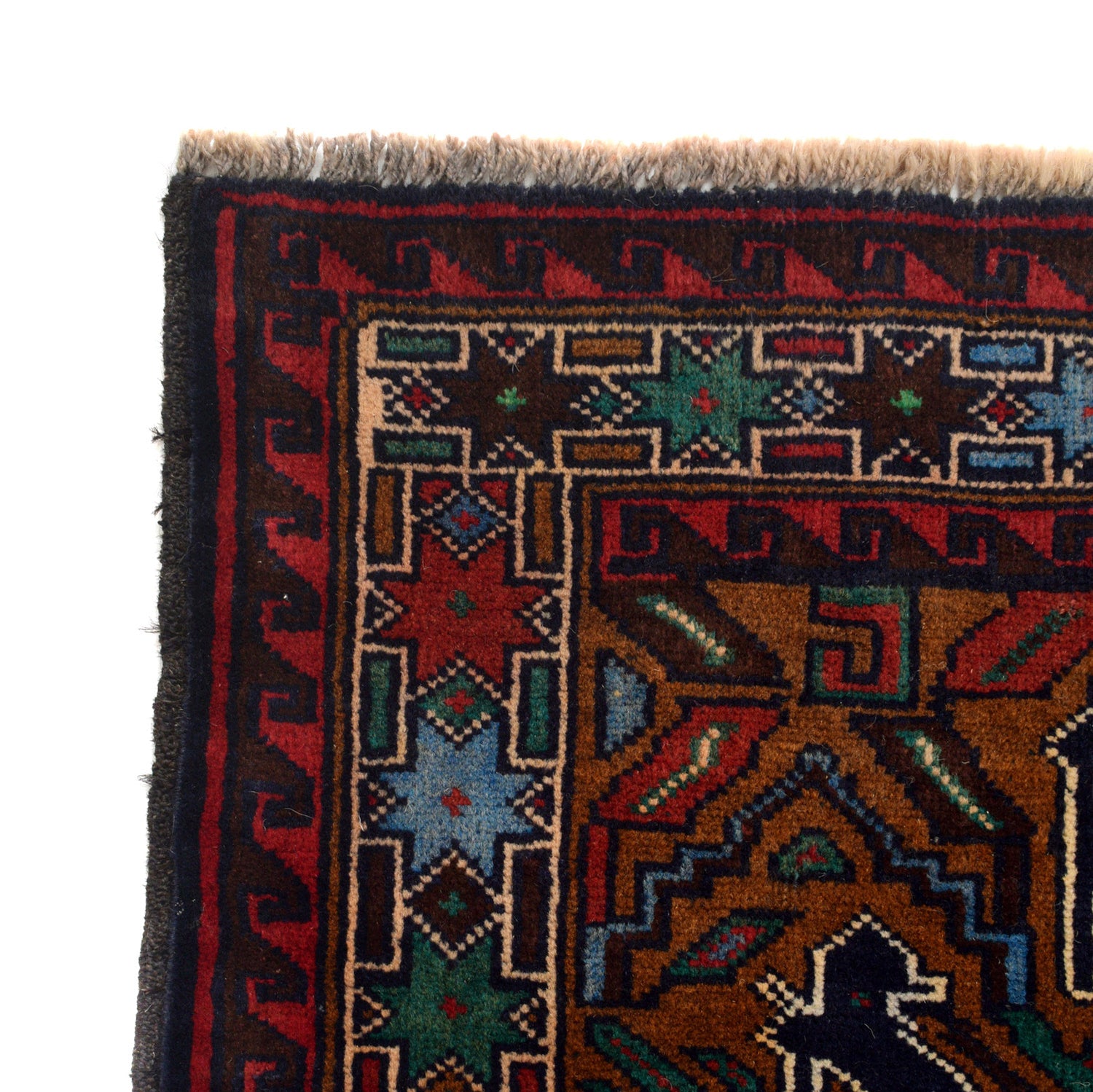 Baluchi Rug Handmade Multi Geometric 2x4 ft