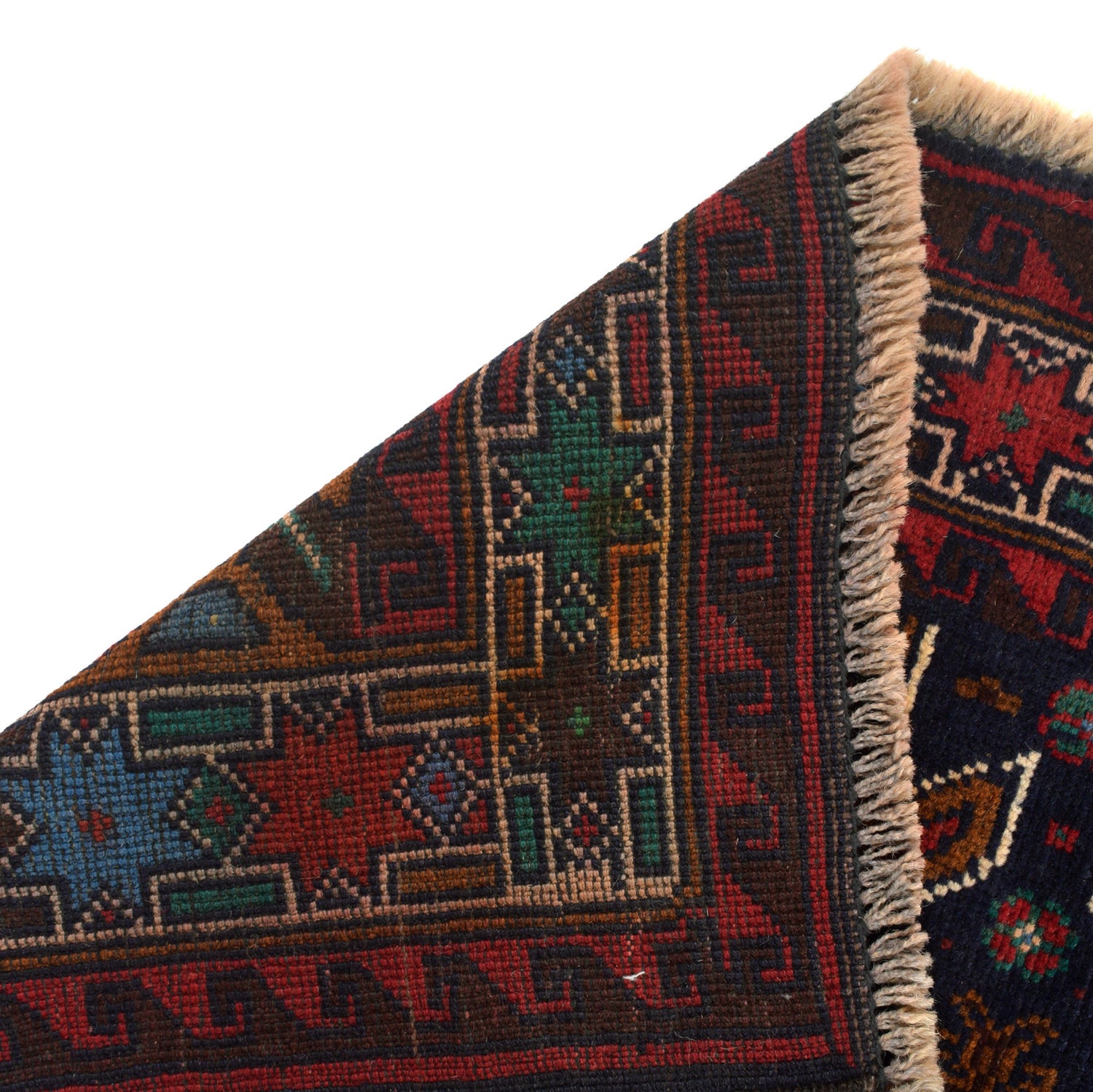 Baluchi Rug Handmade Multi Geometric 2x4 ft