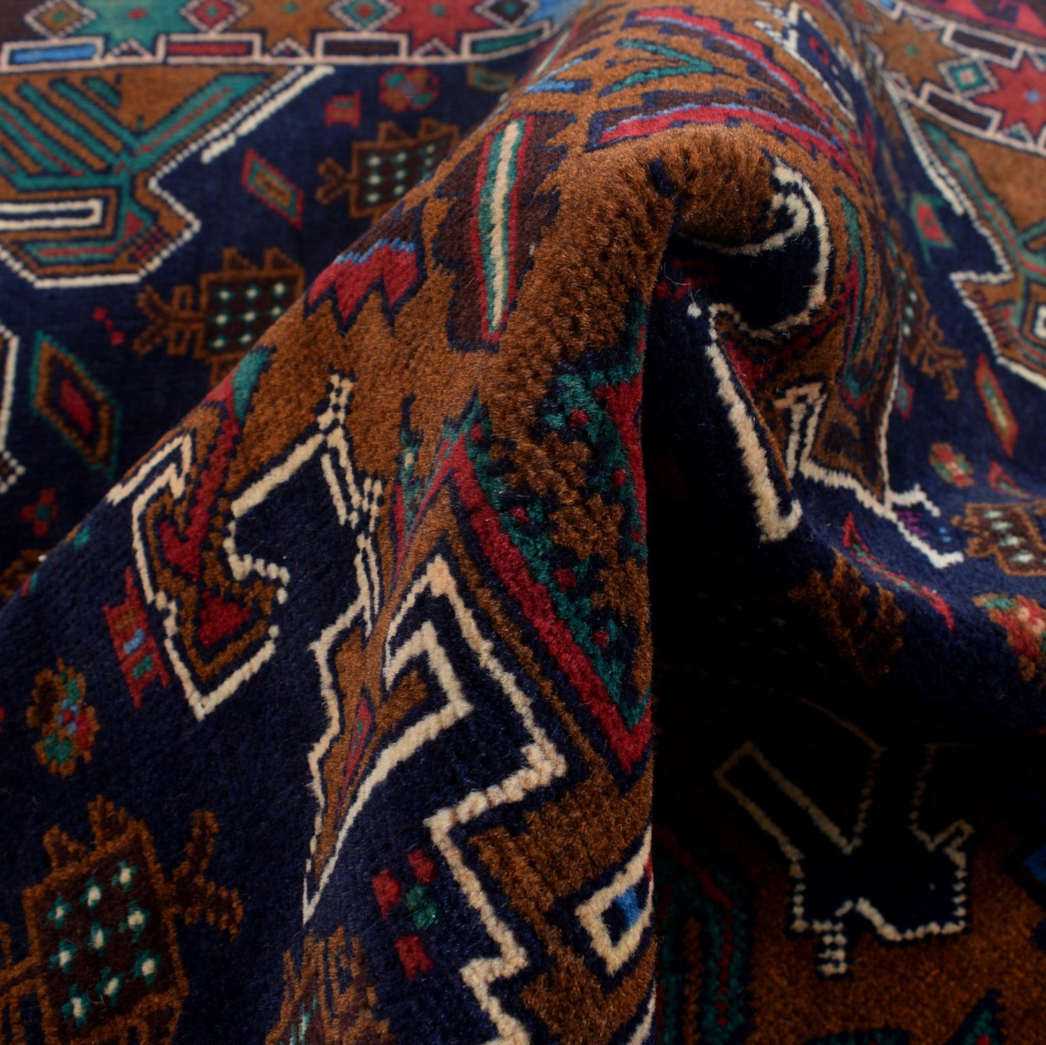Baluchi Rug Handmade Multi Geometric 2x4 ft